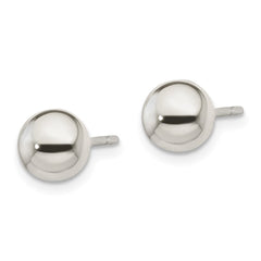 QE1832 Sterling Silver Polished 7mm Ball Earrings