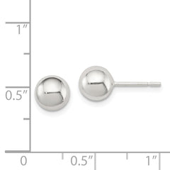 QE1832 Sterling Silver Polished 7mm Ball Earrings