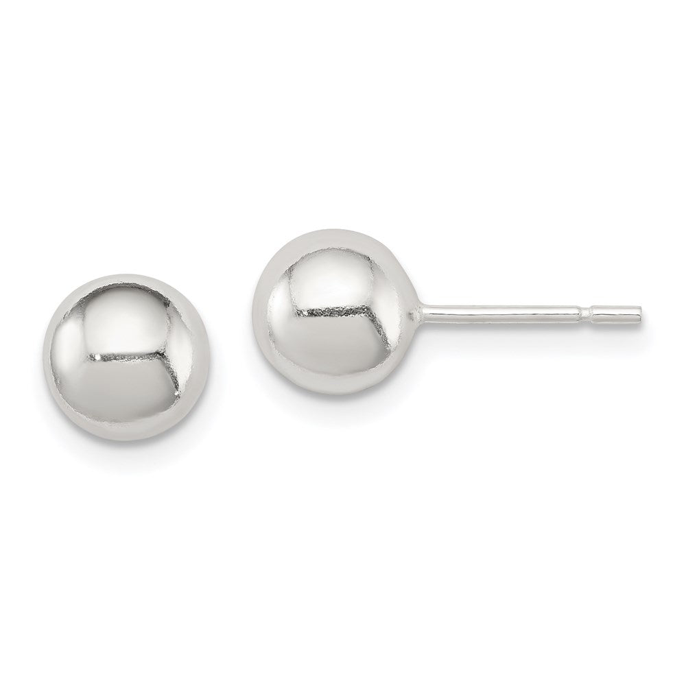 QE1832 Sterling Silver Polished 7mm Ball Earrings
