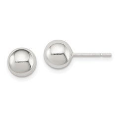 QE1832 Sterling Silver Polished 7mm Ball Earrings
