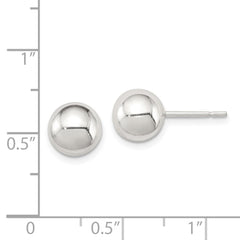 QE1833 Sterling Silver Polished 8mm Ball Earrings