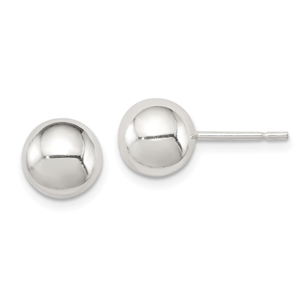 QE1833 Sterling Silver Polished 8mm Ball Earrings