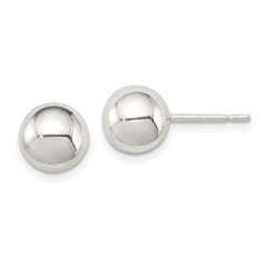 QE1833 Sterling Silver Polished 8mm Ball Earrings