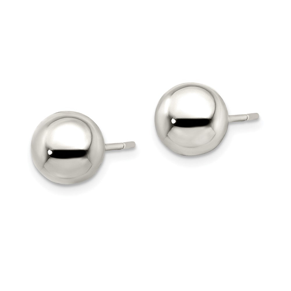 QE1834 Sterling Silver Polished 9mm Ball Earrings