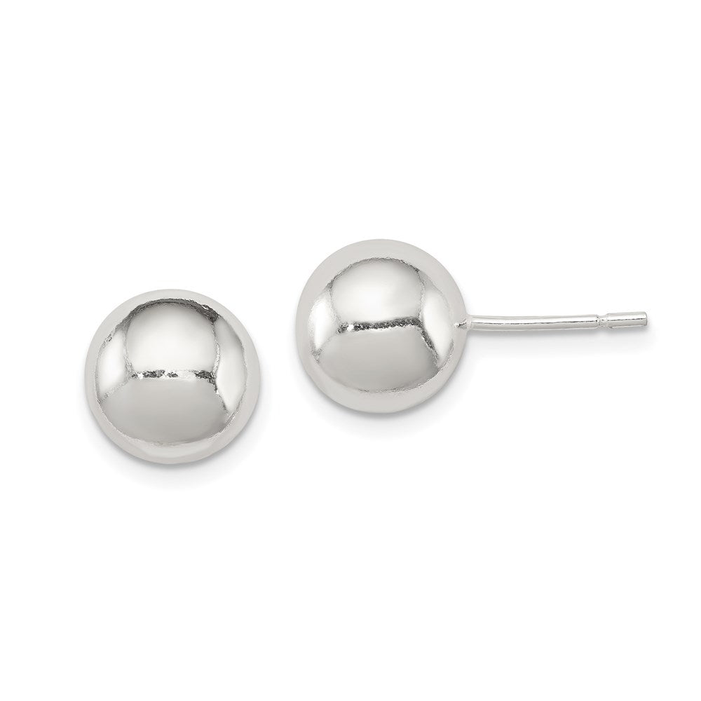 QE1834 Sterling Silver Polished 9mm Ball Earrings