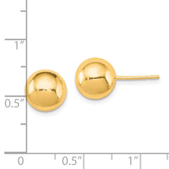 QE1834GP Sterling Silver Gold-tone Polished 9mm Ball Earrings