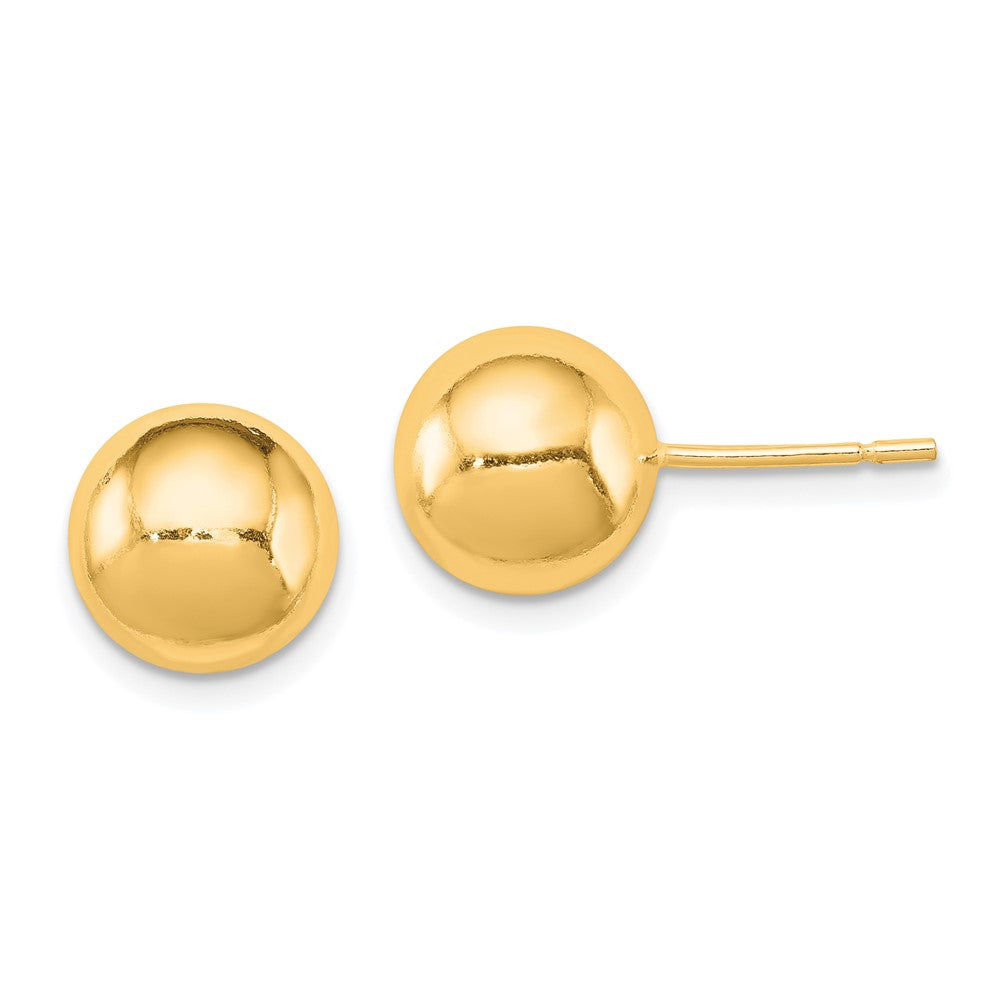 QE1834GP Sterling Silver Gold-tone Polished 9mm Ball Earrings