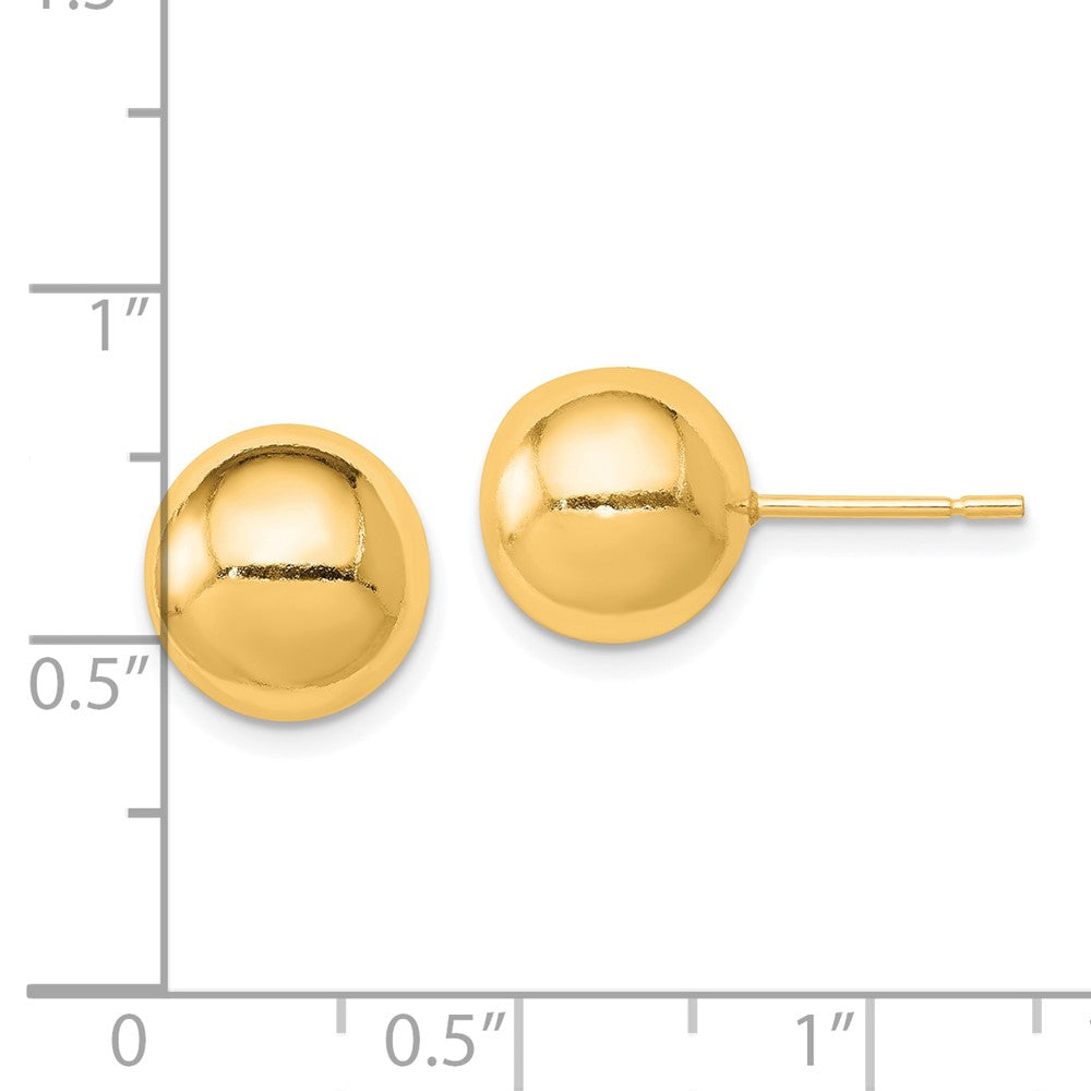 QE1835GP Sterling Silver Gold-tone Polished 10mm Ball Earrings
