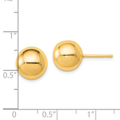 QE1835GP Sterling Silver Gold-tone Polished 10mm Ball Earrings