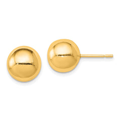 QE1835GP Sterling Silver Gold-tone Polished 10mm Ball Earrings