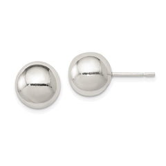 QE1835 Sterling Silver Polished 10mm Ball Earrings