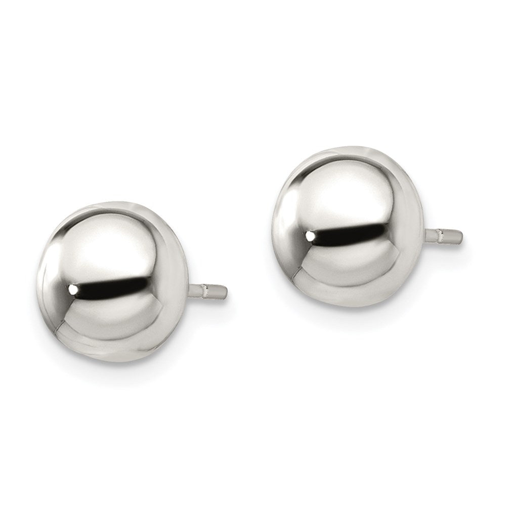QE1836 Sterling Silver Polished 8mm Button Earrings