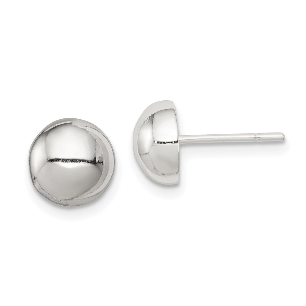 QE1836 Sterling Silver Polished 8mm Button Earrings