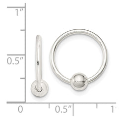 QE1855 Sterling Silver Bead Endless Hoop Earrings