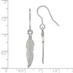 QE26 Sterling Silver Feather Earrings