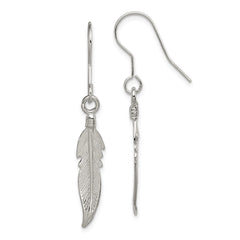 QE26 Sterling Silver Feather Earrings