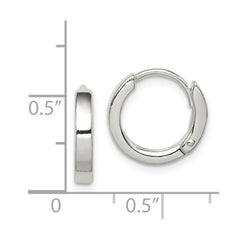 QE3280 Sterling Silver Round Hinged Hoop Earrings