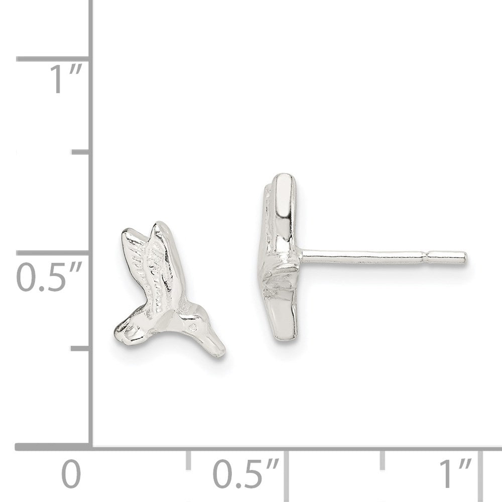 QE3311 Sterling Silver Hummingbird Post Earrings