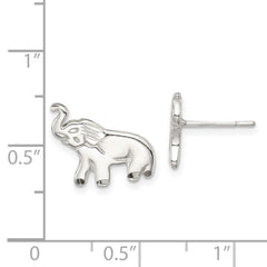 QE3314 Sterling Silver Elephant Post Earrings