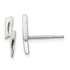 QE3316 Sterling Silver Lightning Bolt Post Earrings