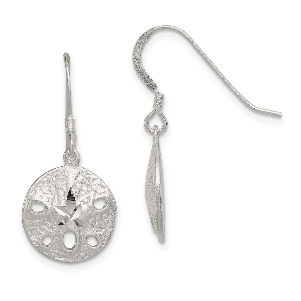 QE3329 Sterling Silver Sand Dollar Earrings