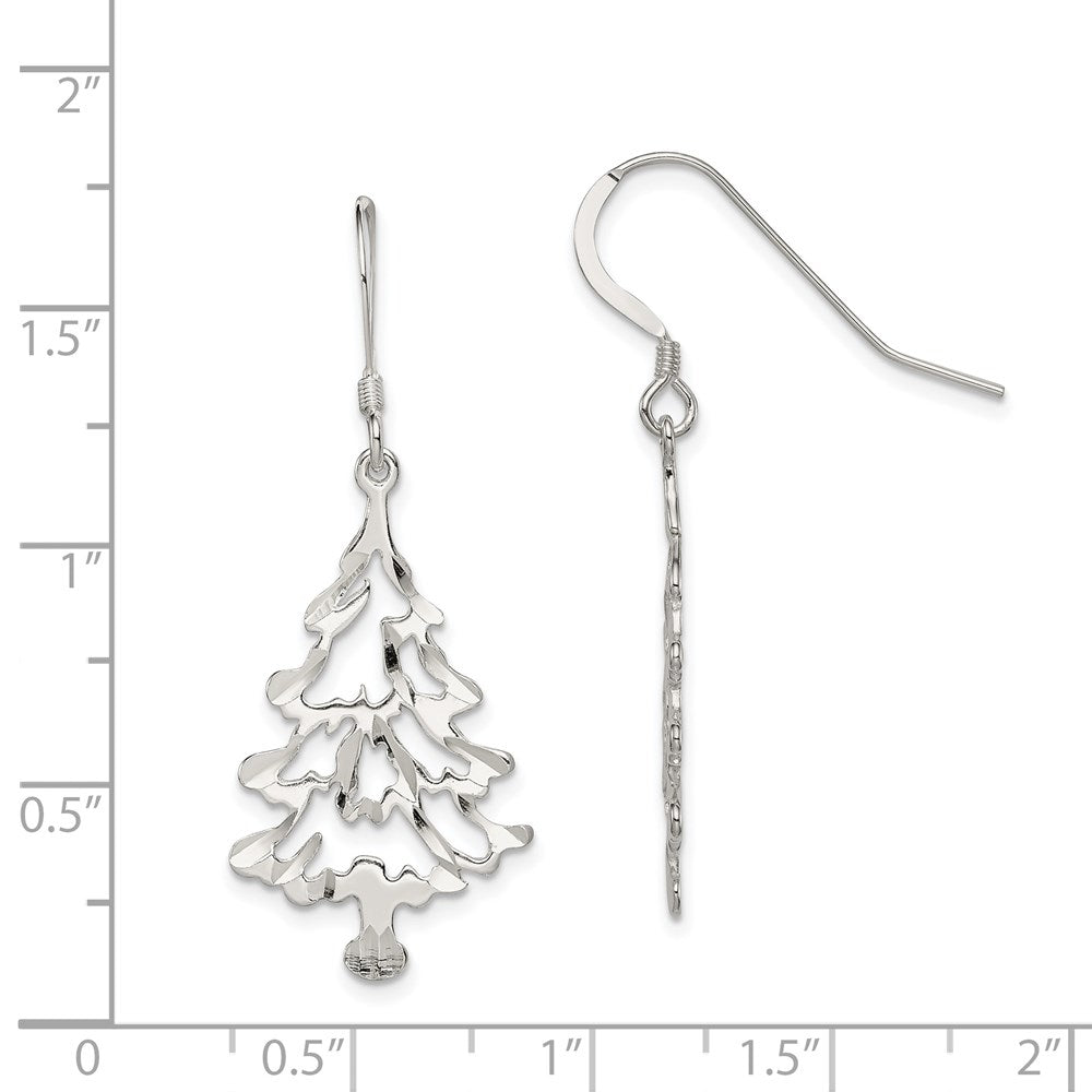 QE3341 Sterling Silver Christmas Tree Earrings