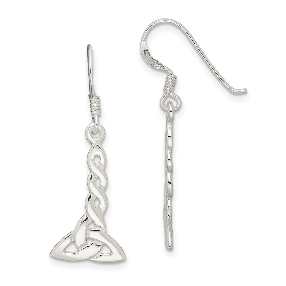 QE3360 Sterling Silver Twisted Knot Dangle Earrings