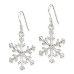 QE3368 Sterling Silver Snowflake Dangle Earrings