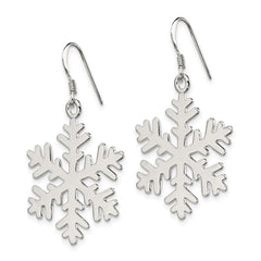QE3369 Sterling Silver Snowflake Dangle Earrings