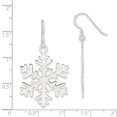 QE3369 Sterling Silver Snowflake Dangle Earrings
