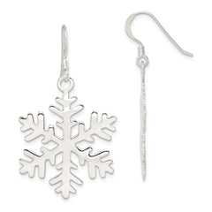 QE3369 Sterling Silver Snowflake Dangle Earrings