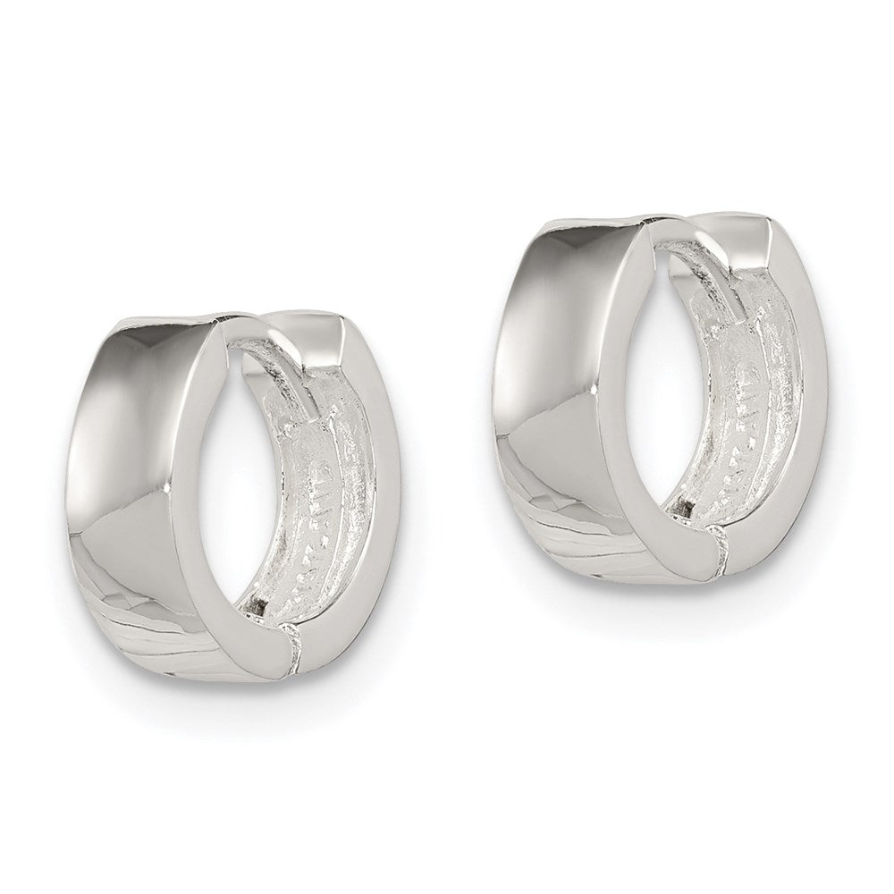 QE3437 Sterling Silver Hinged Hoop Earrings