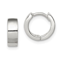 QE3437 Sterling Silver Hinged Hoop Earrings