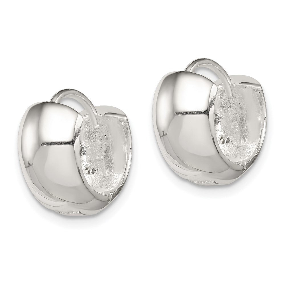 QE3438 Sterling Silver Hinged Hoop Earrings