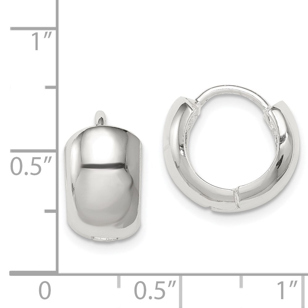 QE3438 Sterling Silver Hinged Hoop Earrings