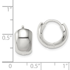 QE3438 Sterling Silver Hinged Hoop Earrings
