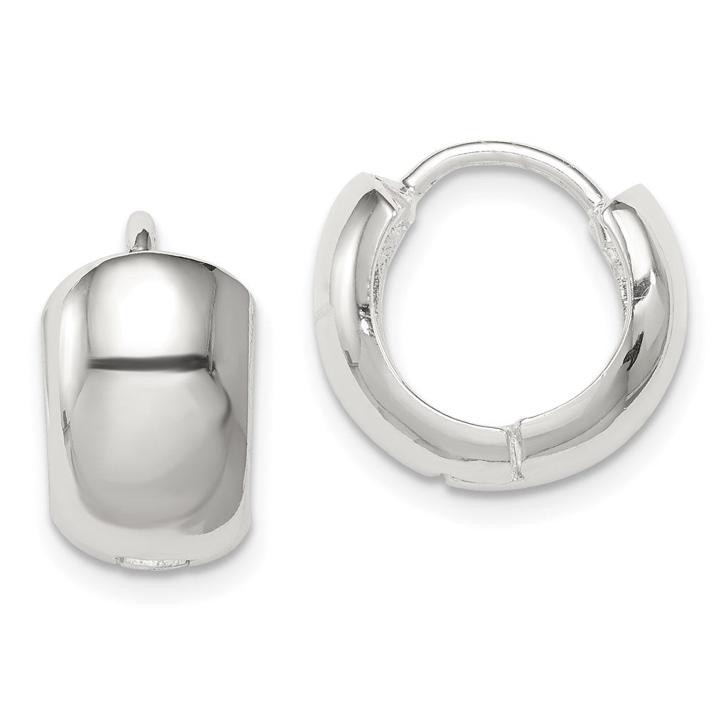 QE3438 Sterling Silver Hinged Hoop Earrings
