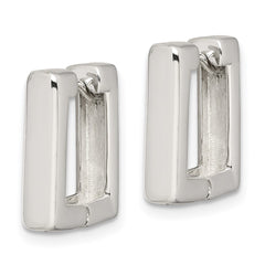 QE3446 Sterling Silver Square Hinged Hoop Earrings
