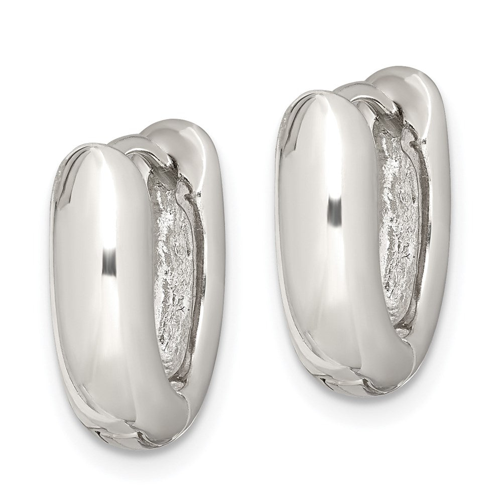 QE3450 Sterling Silver Oval Hinged Hoop Earrings