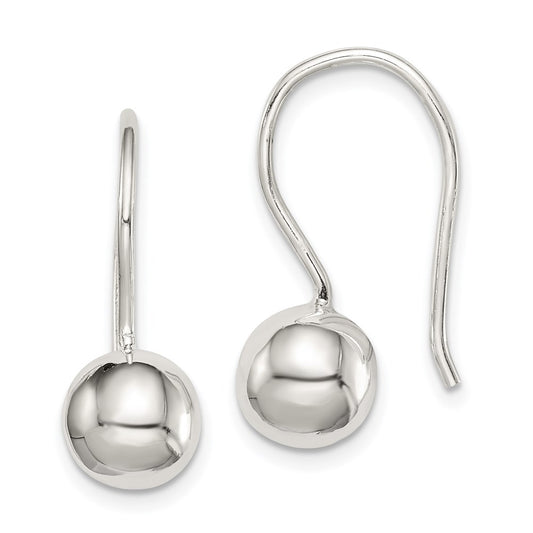 QE3484 Sterling Silver 8mm Ball Earrings