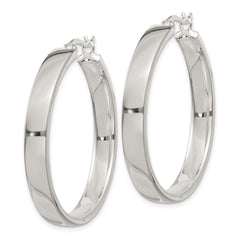 QE3688 Sterling Silver 5x31mm Hoop Earrings