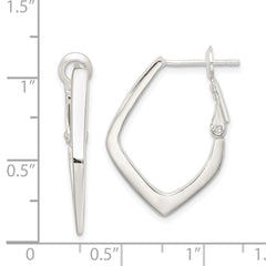 QE3740 Sterling Silver Rhodium-plated Omega Back Earrings