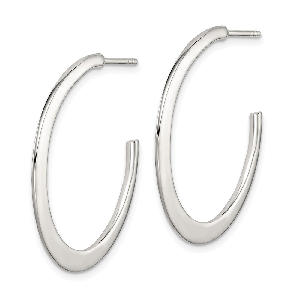 QE3767 Sterling Silver Post Hoop Earrings
