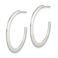 QE3767 Sterling Silver Post Hoop Earrings
