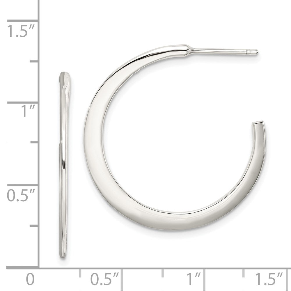 QE3767 Sterling Silver Post Hoop Earrings