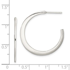 QE3767 Sterling Silver Post Hoop Earrings