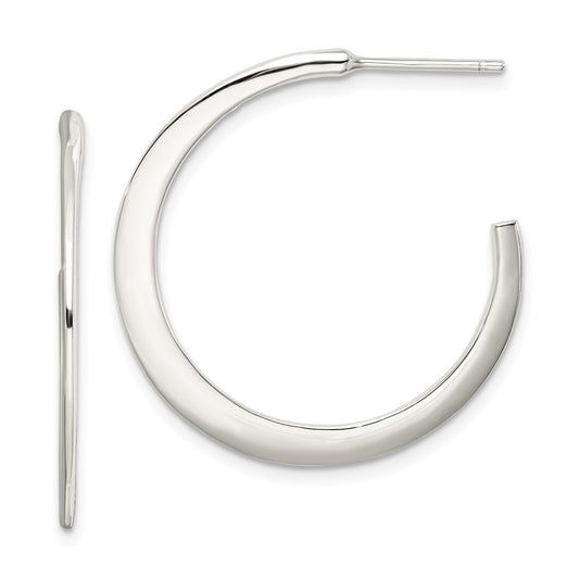QE3767 Sterling Silver Post Hoop Earrings