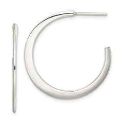 QE3767 Sterling Silver Post Hoop Earrings