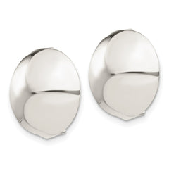 QE3807 Sterling Silver Polished Non-Pierced 18mm Circle Button Earrings