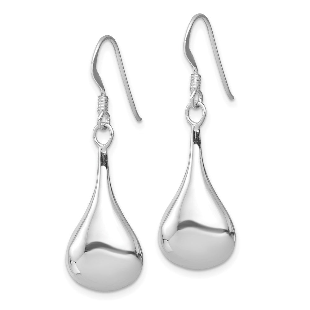 QE3936 Sterling Silver Rhodium-plated Teardrop Earrings
